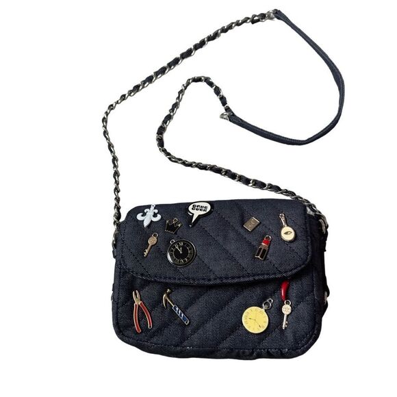 Zara Game Over Pin Denim Crossbody Bag - Picture 1 of 15